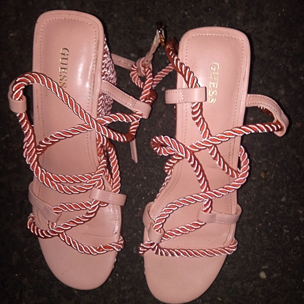 Guess Pink Lace-up Wedges size 7